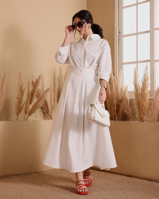 The White CEO Shirt Dress